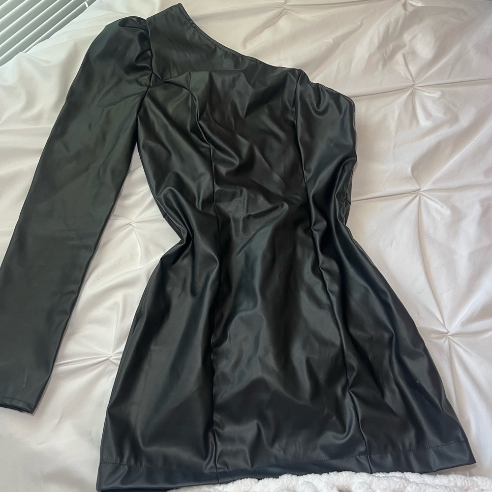 Faux Leather Dress